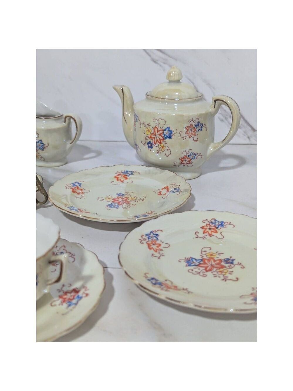 Made in Japan Vintage Child Porcelain Tea Set 16 Pc - Picture 2 of 9